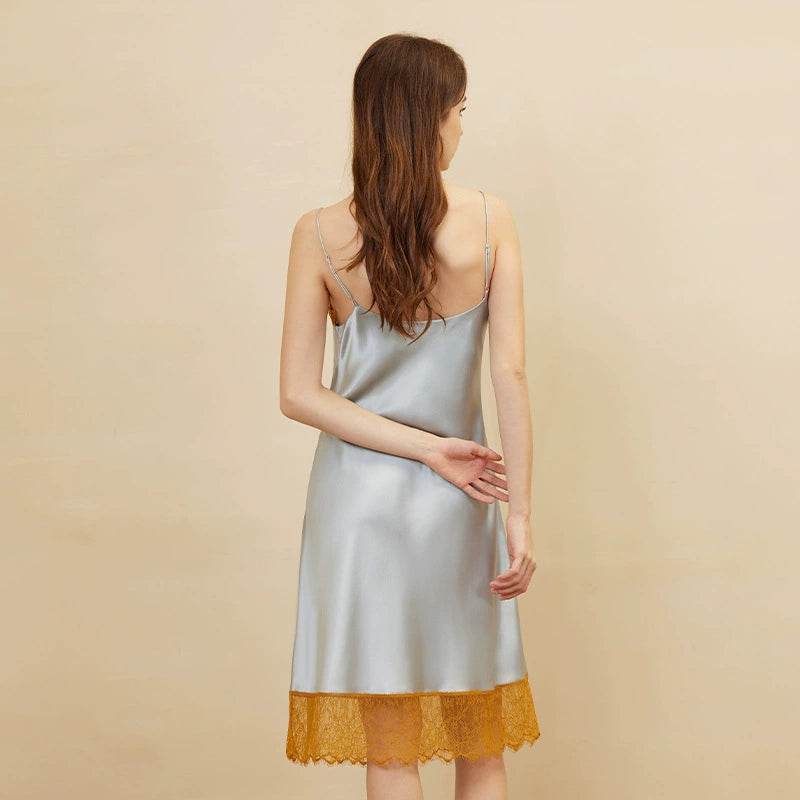 Silk Nightgown - Spaghetti Straps Lace Summer Sleepwear 2025 - LANI SILK 