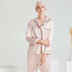 100% Mulberry Silk Pajama Set – Elegant & Luxurious Sleepwear for Women