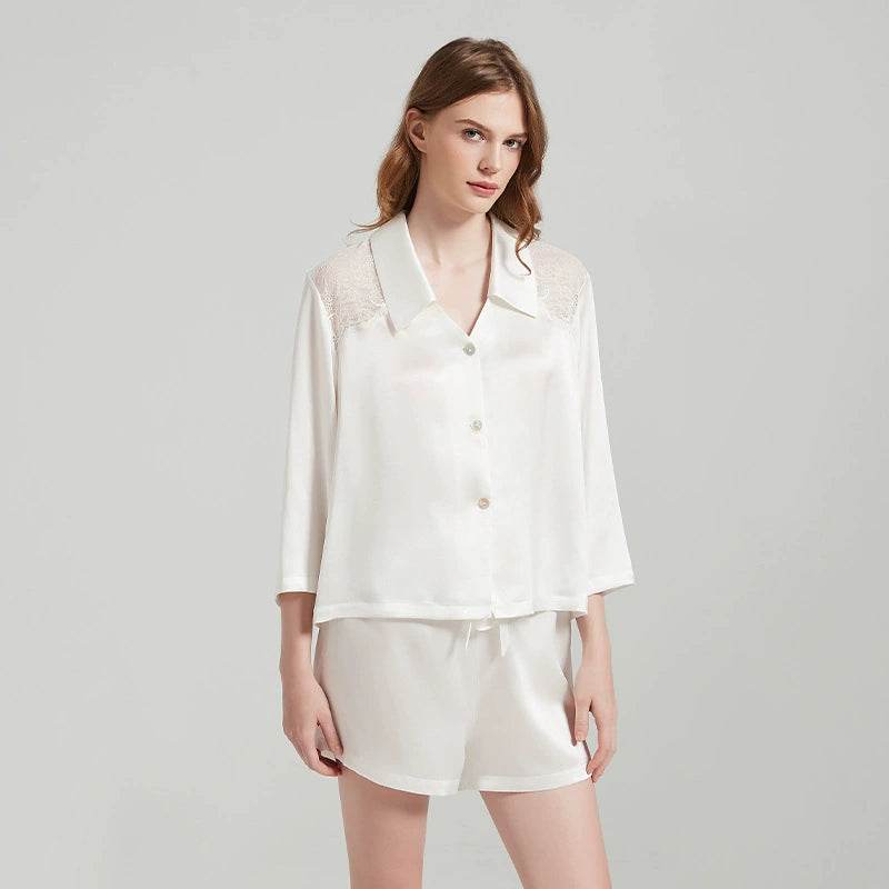 Silk Pajamas - 100% Genuine Lace Elegant Luxury Sleepwear - LANI SILK 