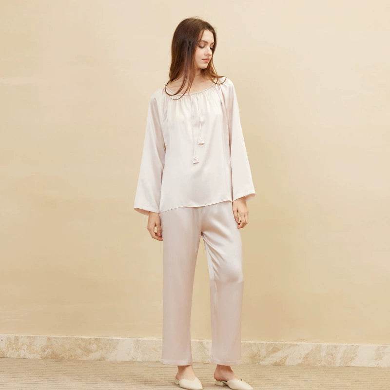 Silk Pajamas - Round Neck Soft & Comfortable Loungewear - LANI SILK 