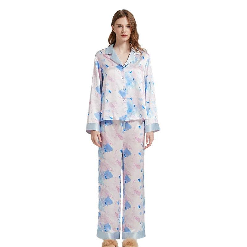Silk Pajamas - Printed Long Sleeve Summer Sleepwear - LANI SILK 