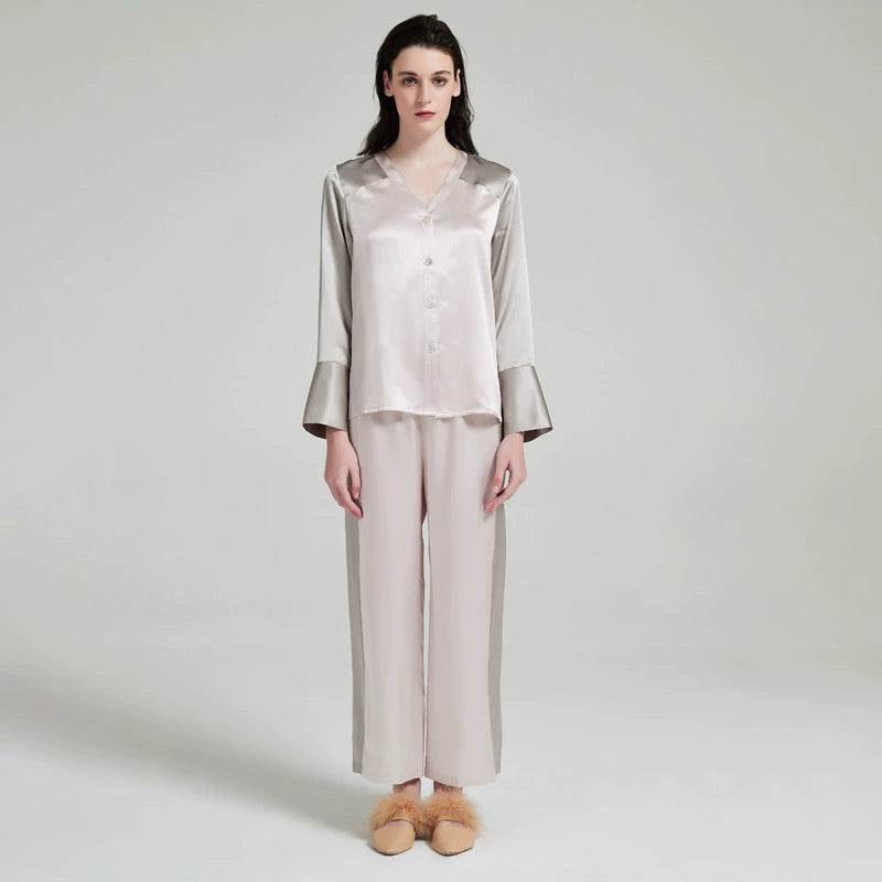Silk Pajamas - V Neck Long Sleeve Elegant & Comfortable Loungewear - LANI SILK 