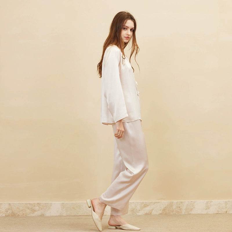 Silk Pajamas - Round Neck Soft & Comfortable Loungewear - LANI SILK 