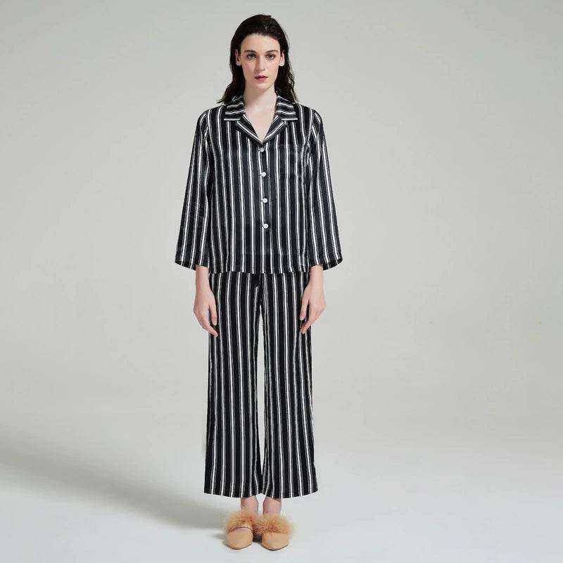 Silk Pajamas - Sleeves Long Pants Elegant Homewear - LANI SILK 