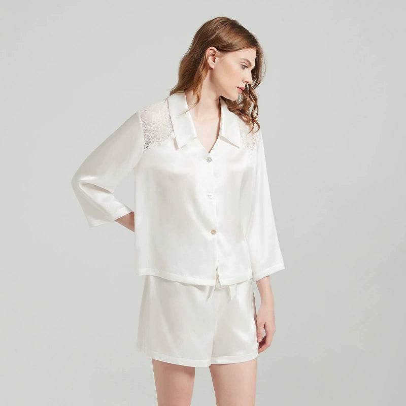 Silk Pajamas - 100% Genuine Lace Elegant Luxury Sleepwear - LANI SILK 