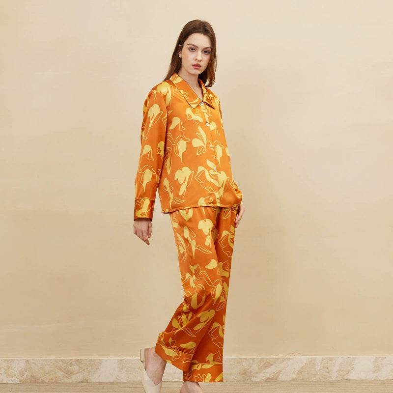 Silk Pajamas - 100% Mulberry Silk Printed Set Autumn 2025 - LANI SILK 