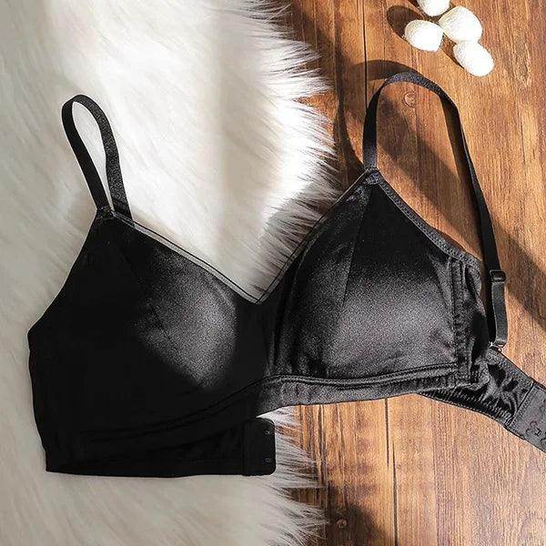 Silk Bra - Wireless Padded V Neck Sexy Everyday Lingerie - LANI SILK 