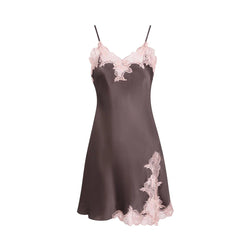 Silk Nightgown - Sexy Lace Sleeveless Sling Dress - LANI SILK 