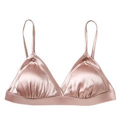 Silk Bra Triangle Cups Removable Padded Lightly Lined Everyday