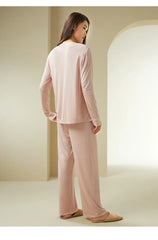 Silk Pajamas - V Neck Long Pants Elegant Loungewear - LANI SILK 