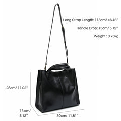 Tote Bag Genuine Leather Classic Simple Multi Functional Crossbody