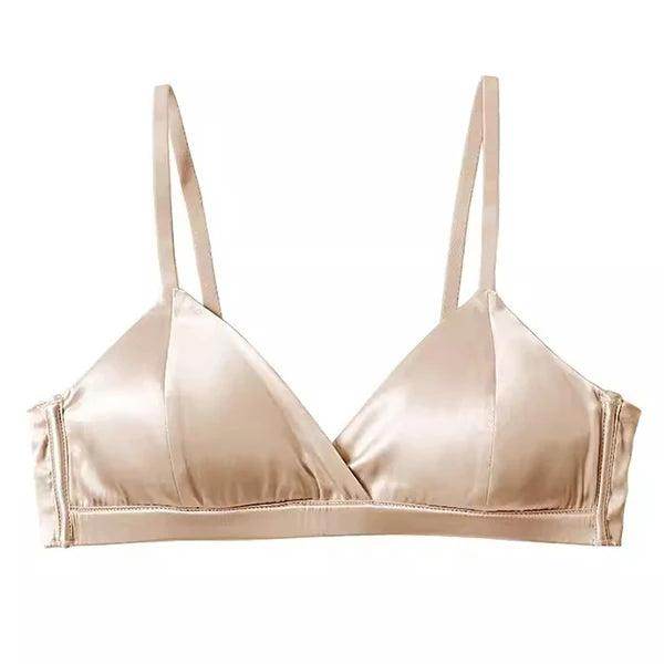 Silk Bra - Wire Free Push Up Bralett Lightly Lined Comfortable - LANI SILK 