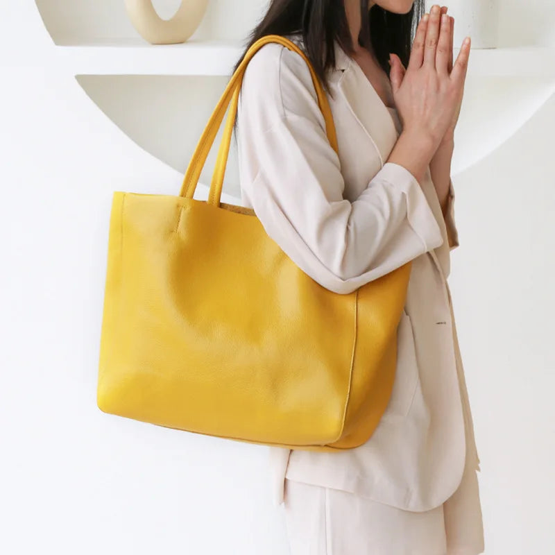 Tote Bag Simple and Stylish Soft Leather for Women