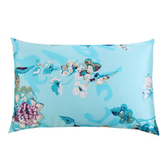 Silk Pillowcases - Floral Print Zipper Closure Standard Size