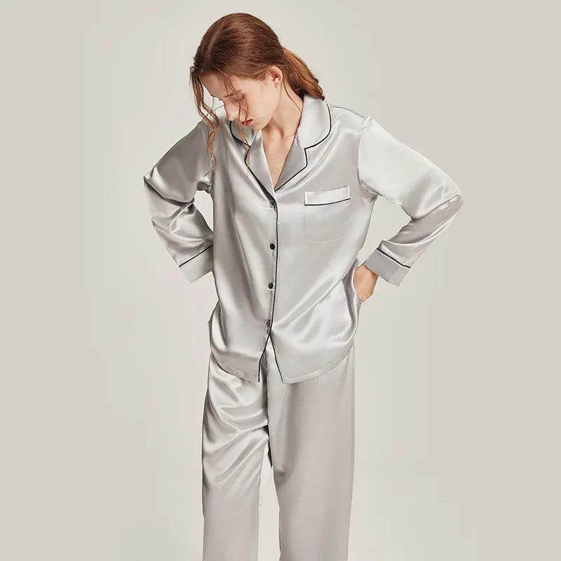Silk Pajamas - Long Sleeve Simple & Elegant Homewear - LANI SILK 