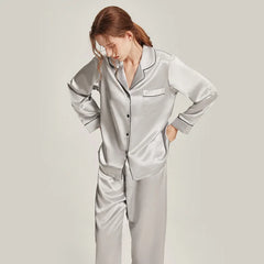 Silk Pajamas - Long Sleeve Simple & Elegant Homewear