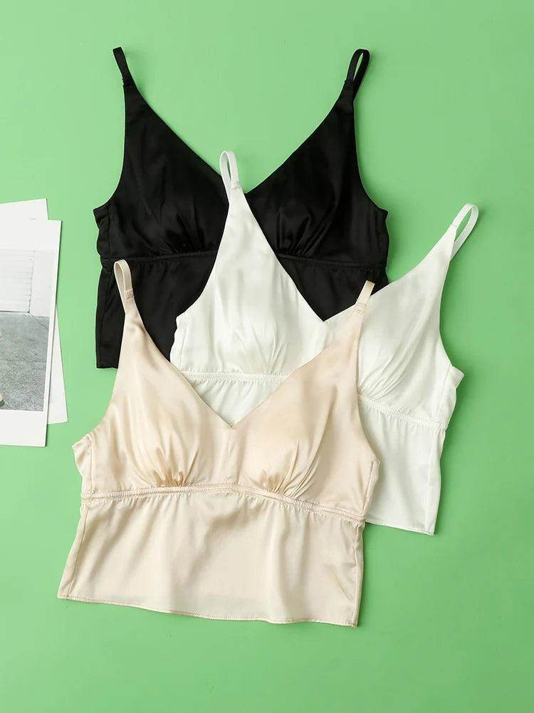 Silk Bra - Wire Free Thin Padded Camisole - LANI SILK 