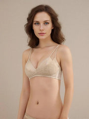 Silk Bra - Lace Wire Free Thin Padded Cozy - LANI SILK 