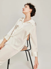 Silk Pajamas - Long Sleeve & Pants Soft Homewear