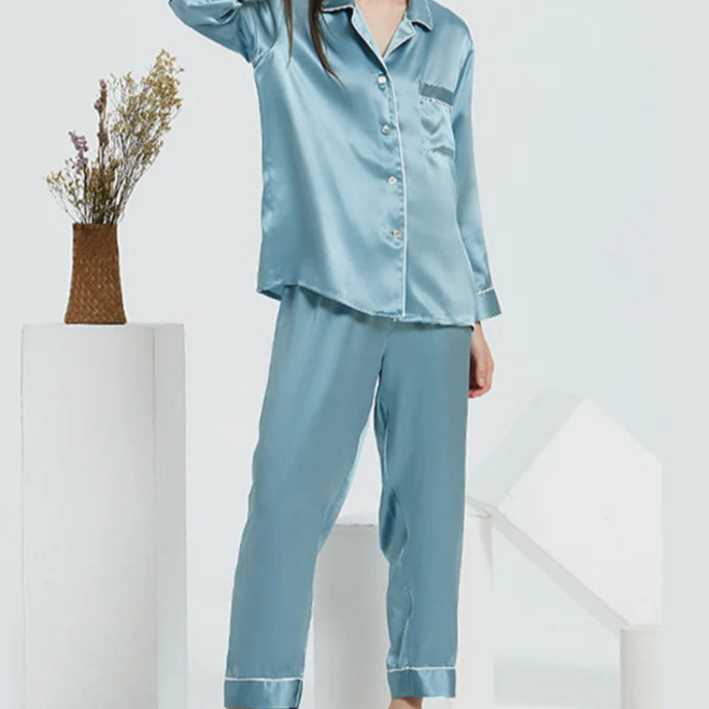 Silk Pajamas - 100% Real Silk Summer Thin Sleepwear