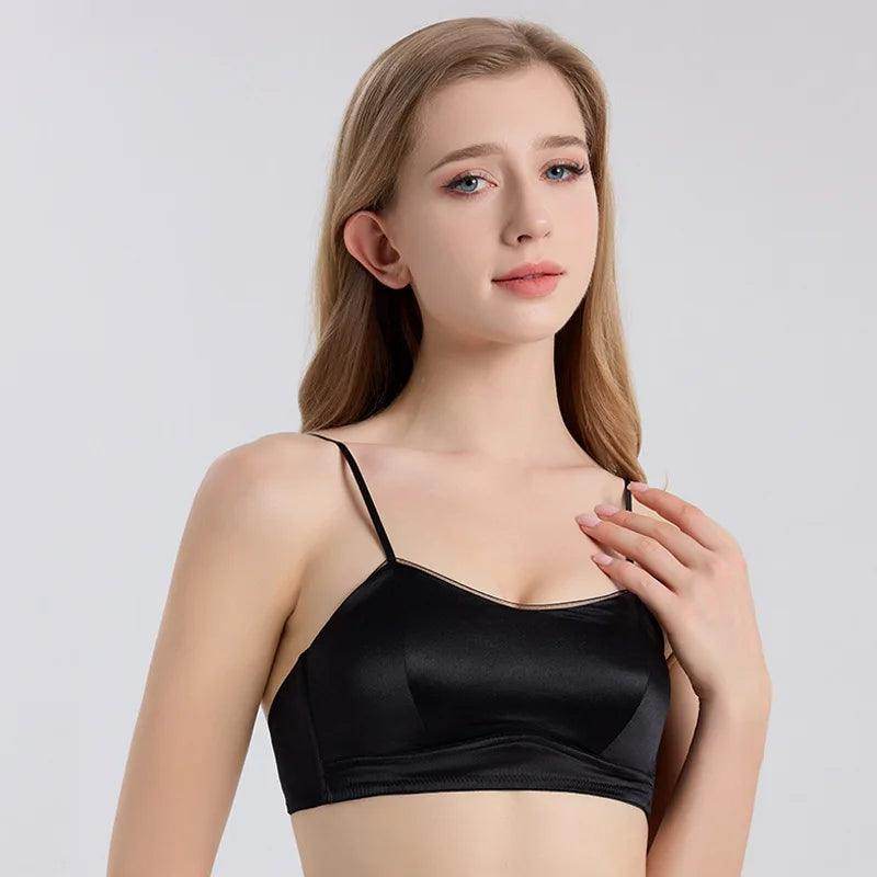 Silk Bra - Wire Free Lace Padded Comfortable Intimates - LANI SILK 