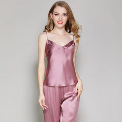 Silk Camisole Sets - Designer Sleeveless Pajama Elegant Sleepwear