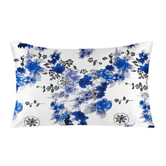 Silk Pillowcases - Floral Print Zipper Closure Standard Size