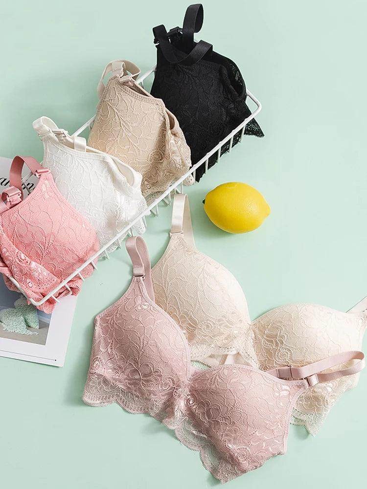 Silk Bra - 100% Natural Silk Lace Push Up Wire Free Thin Padding - LANI SILK 