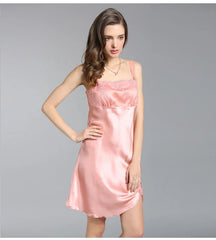 Silk Nightgown - Straight Neckline Sexy & Comfortable Loungewear