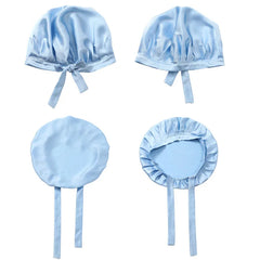 Silk Bonnets Sleep Cap Night Hat with Adjustable Ribbons Hair