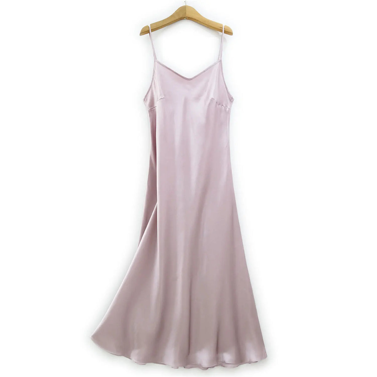 Silk Dress Elegant Women Strap Solid Color Simplicity