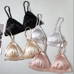 Silk Bra Triangle Cups Removable Padded Lightly Lined Everyday