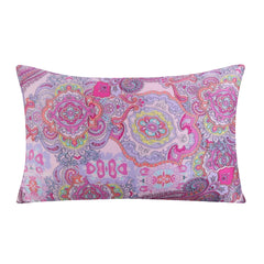 Silk Pillowcases - Floral Print Zipper Closure Standard Size