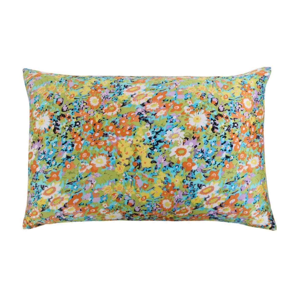 Silk Pillowcases - Floral Print Zipper Closure Standard Size - LANI SILK 