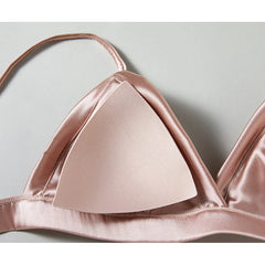 Silk Bra Triangle Cups Removable Padded Lightly Lined Everyday