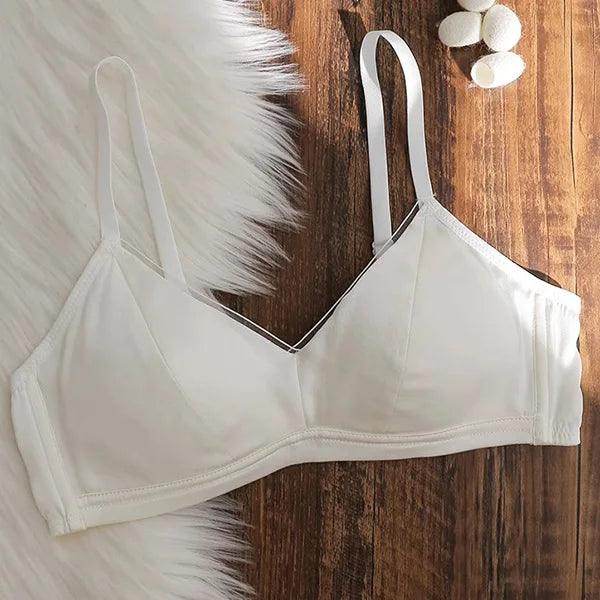 Silk Bra - Wireless Padded V Neck Sexy Everyday Lingerie - LANI SILK 