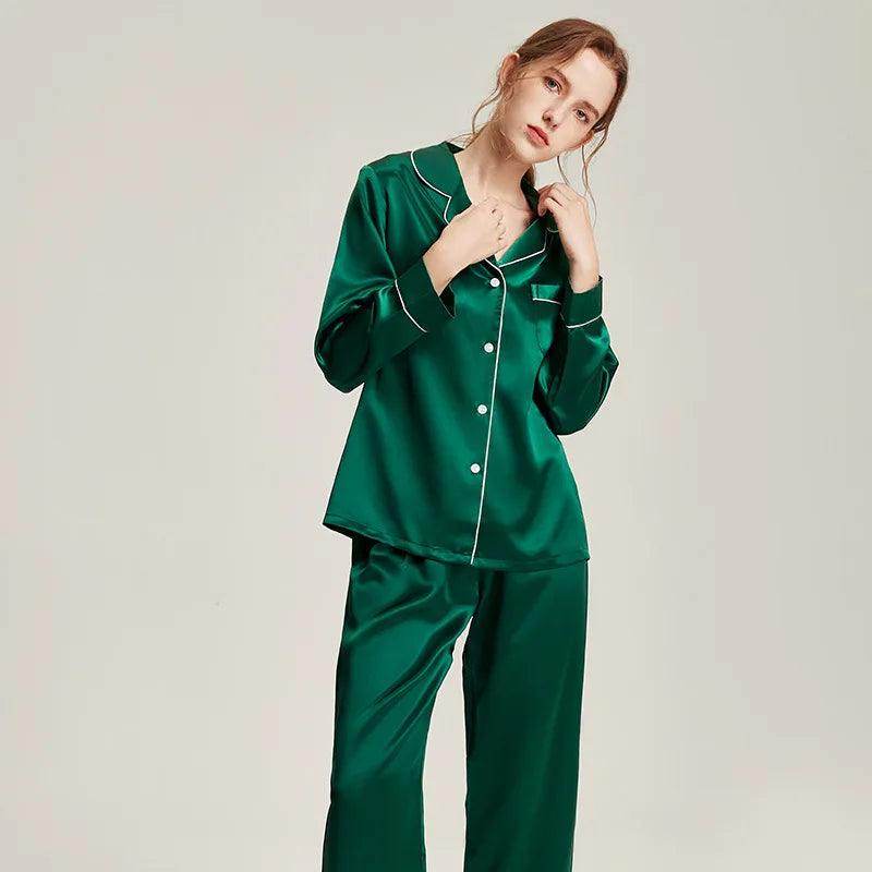 Silk Pajamas - Long Sleeve Simple & Elegant Homewear - LANI SILK 