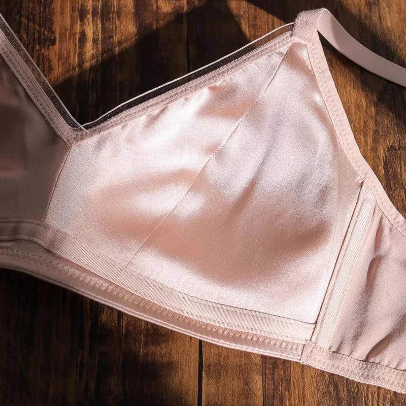 Silk Bra - Wireless Padded V Neck Sexy Everyday Lingerie - LANI SILK 