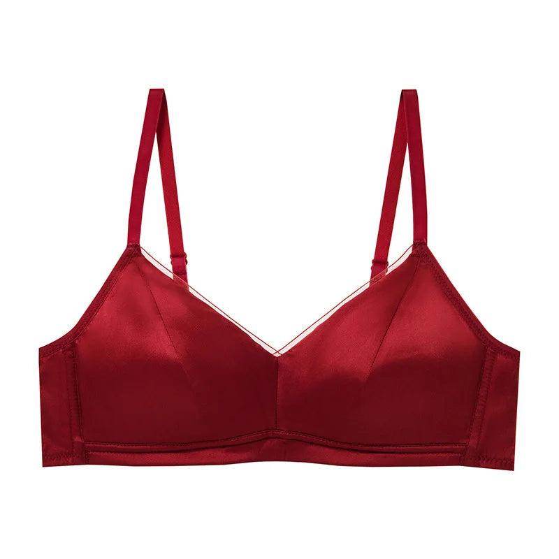 Silk Bra - Wireless Padded V Neck Sexy Everyday Lingerie - LANI SILK 