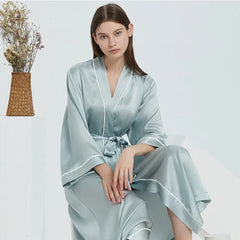 100% Pure Silk Long Robe – Luxury Women's Pajamas & Sleepwear