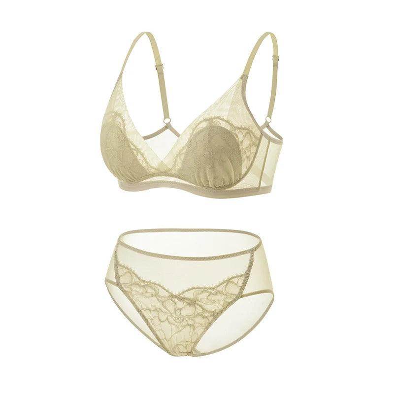 Silk Bra & Panty Sets - Lining Wire Free Thin Mold Intimates - LANI SILK 