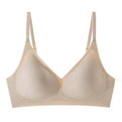 Silk Bra 3/4 Cup Seamless Wire-Free Thin Padding Natural Silk Lining