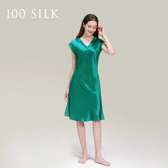 Silk Nightgown - Solid Casual & Elegant Sleepwear