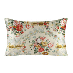 Silk Pillowcases - Floral Print Zipper Closure Standard Size