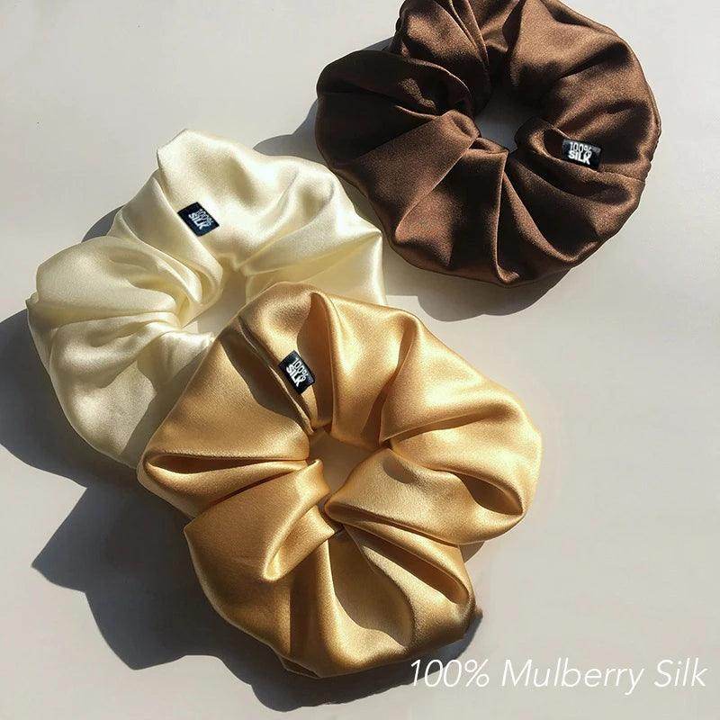 Silk Scrunchies - Hair Ties Elastic Bands Holders for Women - LANI SILK 
