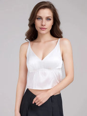 Silk Bra Wire-Free Thin Padded Camisoles Black & White