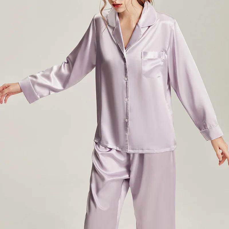 Silk Pajamas - Long Sleeve Simple & Elegant Homewear - LANI SILK 