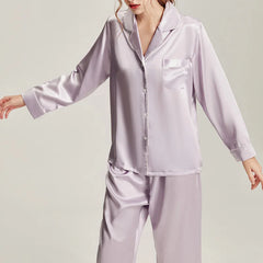 Silk Pajamas - Long Sleeve Simple & Elegant Homewear