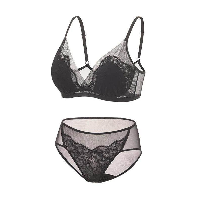 Silk Bra & Panty Sets - Lining Wire Free Thin Mold Intimates - LANI SILK 