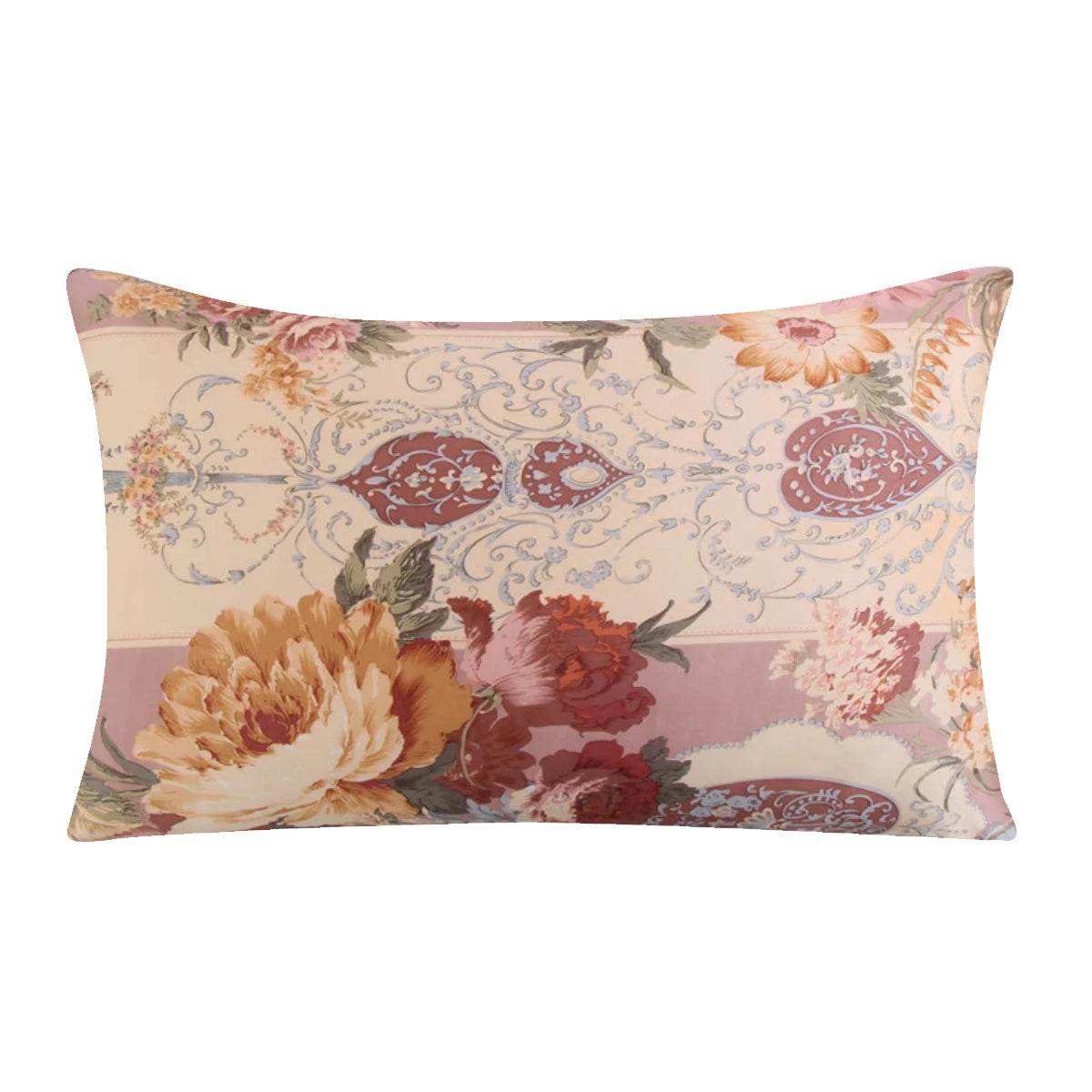 Silk Pillowcases - Floral Print Zipper Closure Standard Size - LANI SILK 